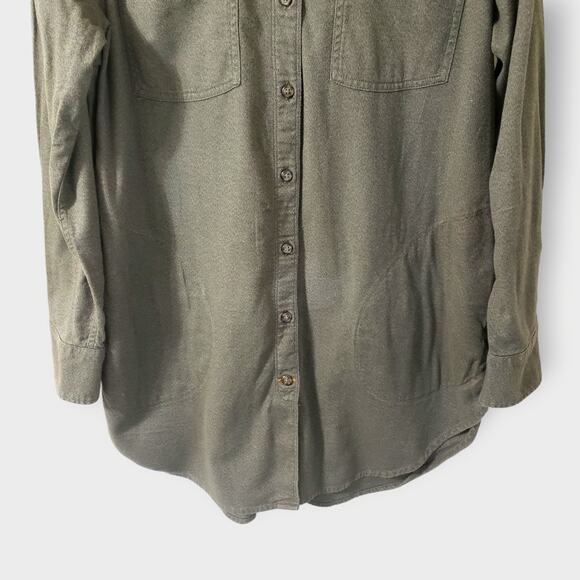 Carhartt Womens Rugged Flex Relaxed Fit Midweight Flannel Tunic Shirt Green Sz L - Picture 3 of 14